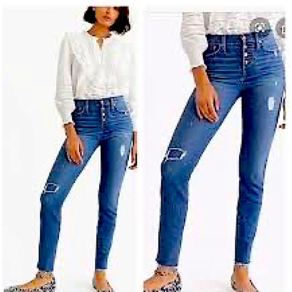 J.CREW/JEANS 9” HIGH-RISE TOOTHPICK SZ 27 T